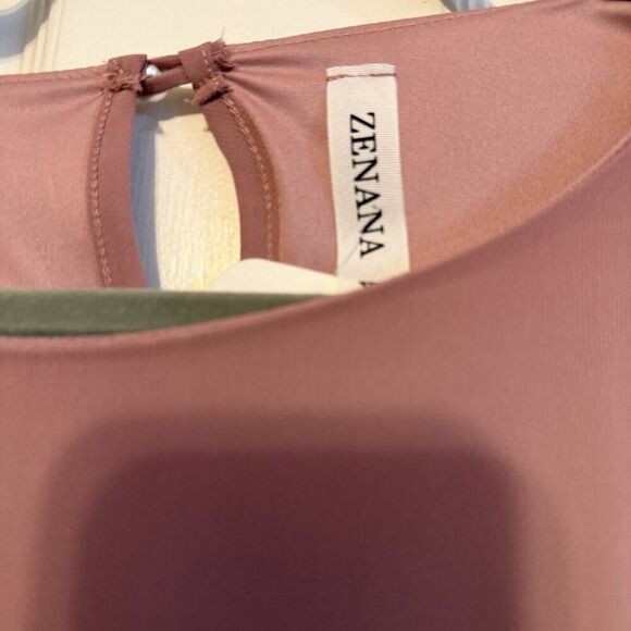 Zenana Long Sleeve Blouse Mauve | Pearl Accents | NWT | Size Large - Picture 3 of 4